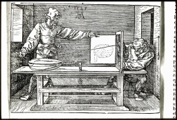 [Draftsman Drawing a Lute] (from Durer, Proportion)