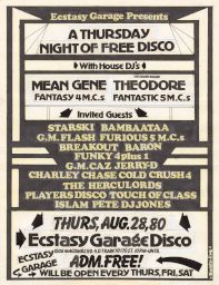 Ecstacy Garage Disco, Aug. 28, 1980