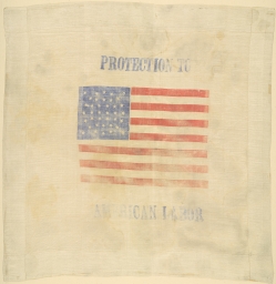 Benjamin Harrison Protection To American Labor Handkerchief, ca. 1888