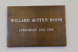 Willard Austen Room Plaque