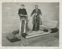 William Read and student with geology equipment