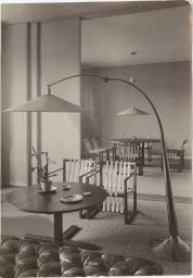 Living room with lamp in middle