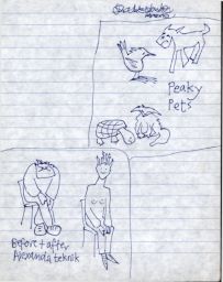 Satirical drawing - Peaky Pets