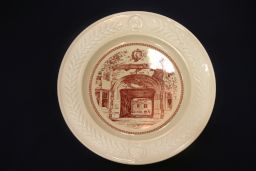 Wedgwood china (University of Pennsylvania Bicentennial, 1940), plate depicting Veterinary Archway