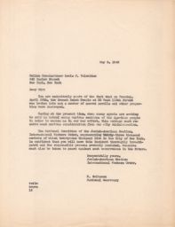 Rubin Saltzman to Lewis J. Valentine, May 1942 (correspondence)