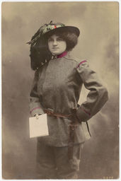 Male impersonator as soldier