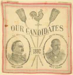 Cleveland-Stevenson Our Candidates 1892 Portrait Textile