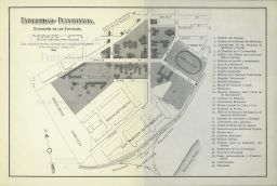 Campus map, from "La Universidad de Pennsylvania," an 1899 bulletin