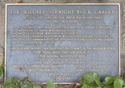 Willard Straight Rock Garden Plaque