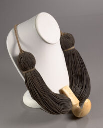 Human hair and walrus ivory necklace