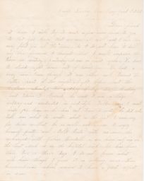 One of four letters, describing playing a trick on a slave, experiences in the military, and the home front