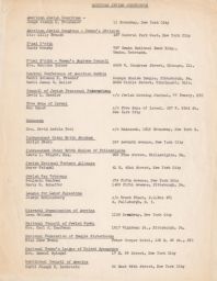Names and Addresses related to the American Jewish Conference