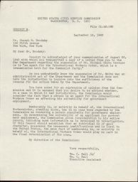 William C. Hull to Joseph R. Brodsky about Previous Correspondence, September 1943