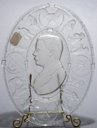 Theodore Roosevelt A Square Deal Glass Portrait Platter, ca. 1904