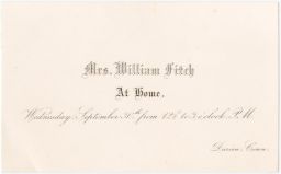 Mrs. William Fitch invitation
