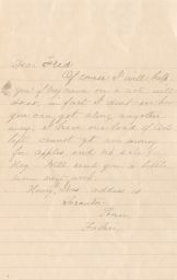 Letter to Fred from Father