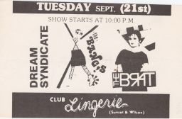 Club Lingerie, 1982 September 21