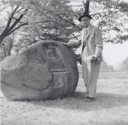 Oscar Diedrich von Engeln Standing at the Tarr Monument