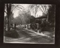 East Ave. (bordered by Ostrander Elms) being paved.
