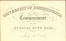 Commencement, 1865, admission ticket