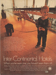 Inter-Continental Hotels advertisement: "Walking around the lobby of the Inter-Continental Geneve recently..."