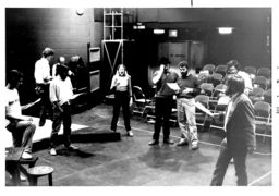 Students rehearsing "Man for All Seasons"