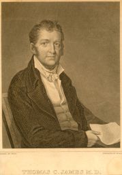 Thomas C. (Thomas Chalkley) James (1766-1835), M.B. 1787, M.D. 1811,  autographed portrait engraving