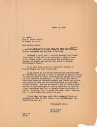 Sam Pevzner to Sid Share about Accident and Continued Contributions, April 1946 (correspondence)