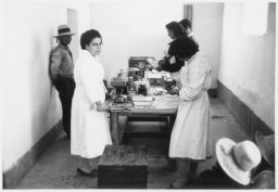 Nurses unpack medical instruments