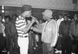 Grandmaster Caz and Almighty Kay Gee of the Cold Crush Brothers at the Kips Bay Boys Club