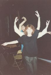 Candid photograph of dance poses, with Sally Potter