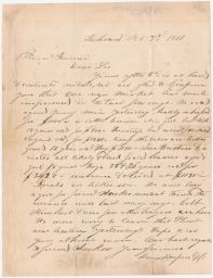 Letter from Slave Dealer (J. Winbush Young)--re: purchased slaves being  sent to E.H. Stokes