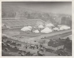 Tents on Schoelkopf Field for Spring Day