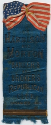 Harrison and Morton Banker's and Broker's Republican Club Ribbon, 1888