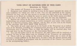 Official Ballot for Alumni Trustees to be elected in May, 1942
