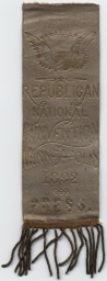 Republican National Convention Press Badge, 1892