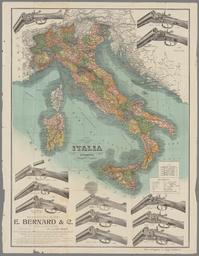 Italia Geografica Statistica e. Postal [Shotgun Map of Italy]