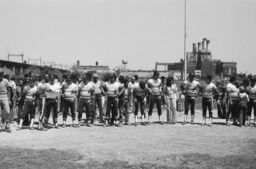 Softball players, Randalls Island