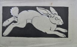 Stencil sketch for Texas mural (hare)