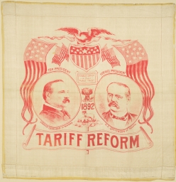 Cleveland-Stevenson Tariff Reform Portrait Handkerchief, 1892