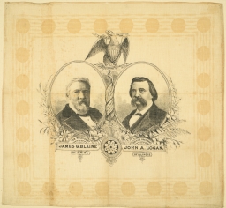 Blaine-Logan Portrait Handkerchief, 1884