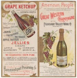 Grape ketchup/champagne advertisements.