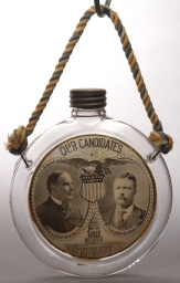McKinley-Theodore Roosevelt Our Candidates Glass Flask, ca. 1900