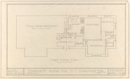 Community House for G. L. Ohrstrom Esq. First Floor Plan- Semi Detailed