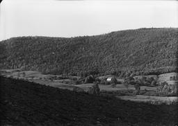 Truncated valley slope, inlet valley, east side - near north Spencer. Looking northeast, June 10, 1928. If north flowing main stream shoul have followed Inlet Valley rather than Spencer account greater width Cayuga Inlet trough, 