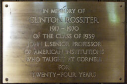 Clinton Rossiter Memorial Plaque
