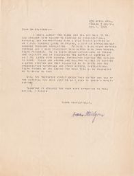 Armas Widgren to Rubin Saltzman about Materials for New Lodge in Fresno, California, November 1946 (correspondence)