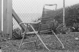 Beach chair outside Evelina Antonetty's home, Salinas, Puerto Rico
