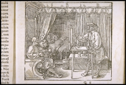 [Draftsman Drawing a Portrait] (from Dürer, Proportion)