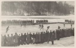 Hockey on Beebe Lake, ca. 1930